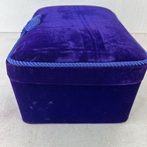 Goldsmith Vintage Velvet Holder Cobalt Blue 90s Maximalist Bold Decor - Picture 3 of 14